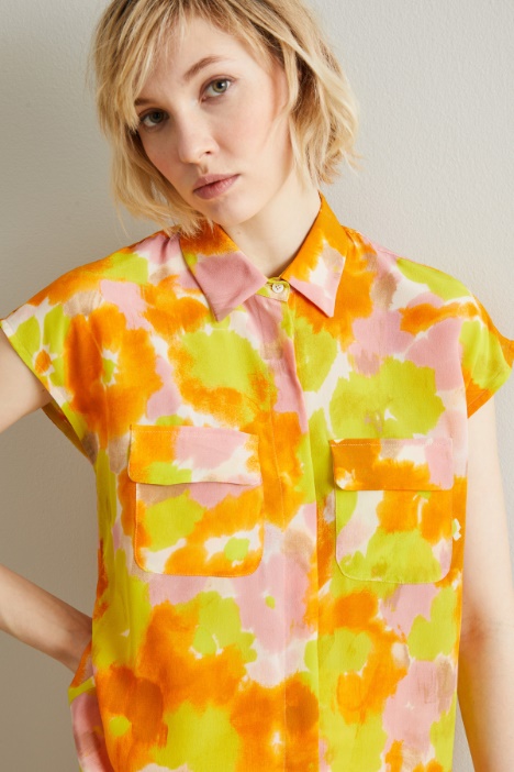 Blusa in crêpe di seta