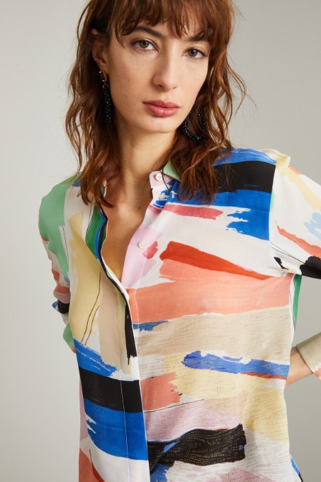 Camicia in seta a fantasia