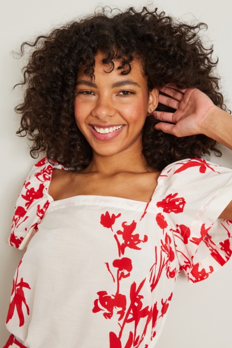 Top in mussola a fantasia