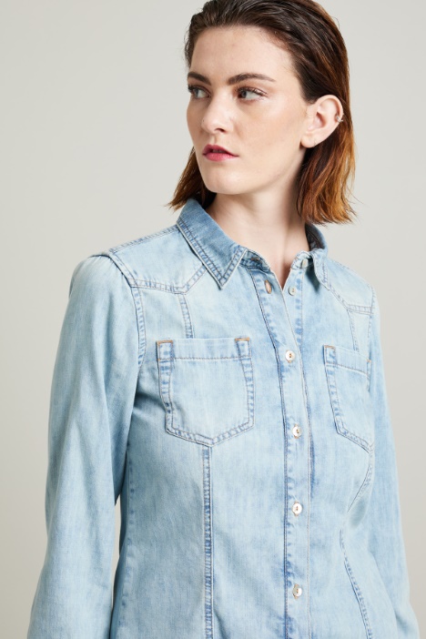 Camicia sfiancata in denim