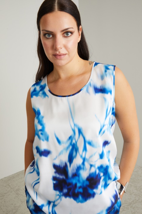 Blusa in twill stampata