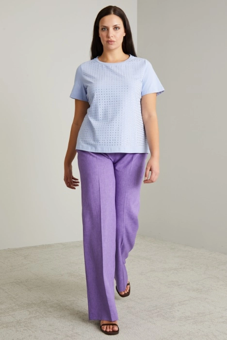 Basketweave-look trousers - Intrend