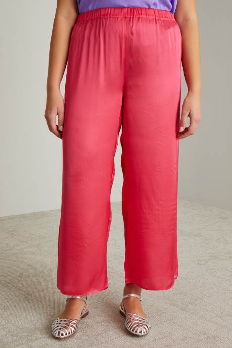 Pantaloni in raso di viscosa