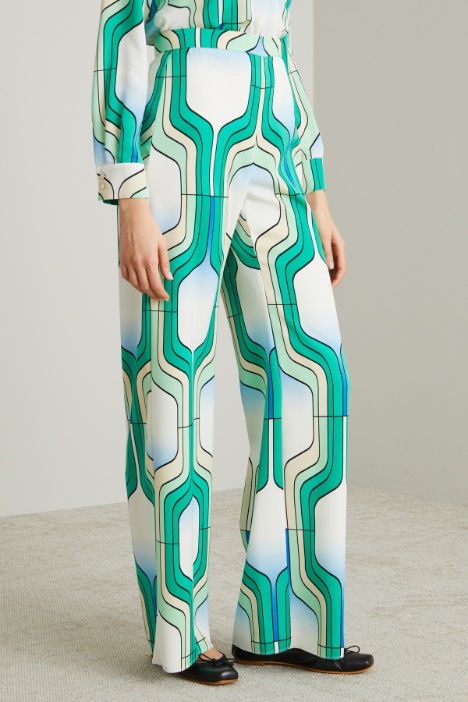 Pantaloni palazzo in enver satin