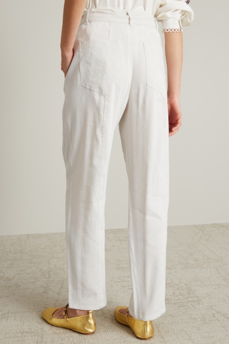 Pantaloni in tela di lino
