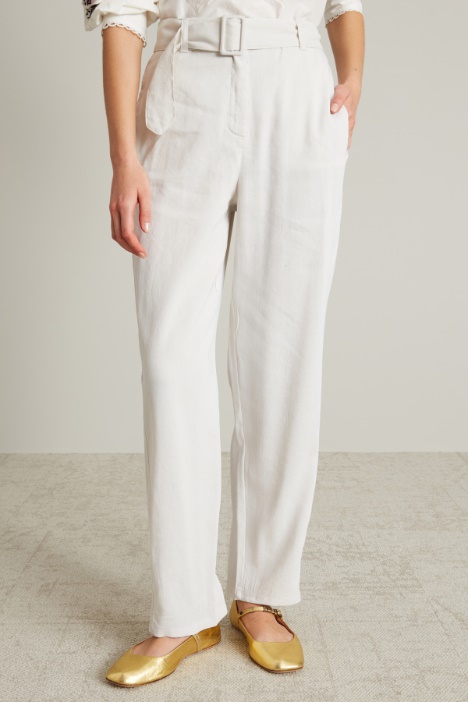 Pantaloni in tela di lino