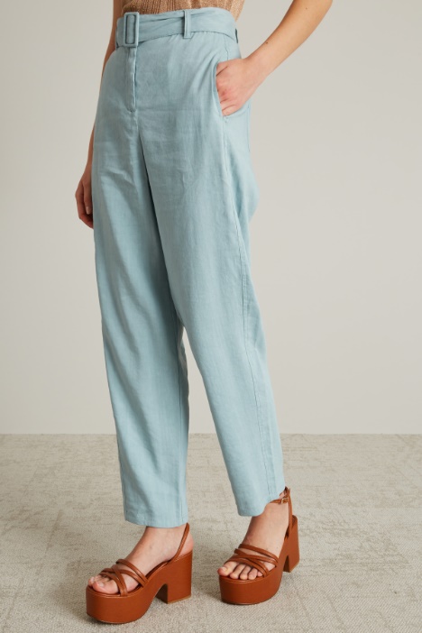 Pantaloni in tela di lino