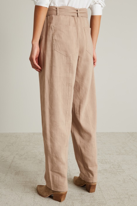 Pantaloni in tela di lino