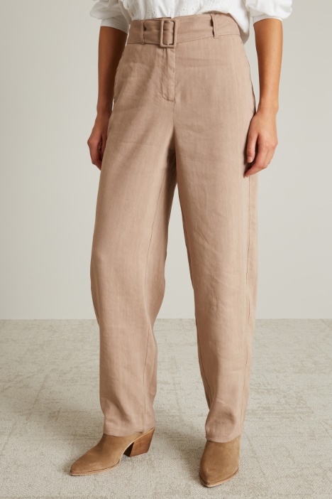 Pantaloni in tela di lino