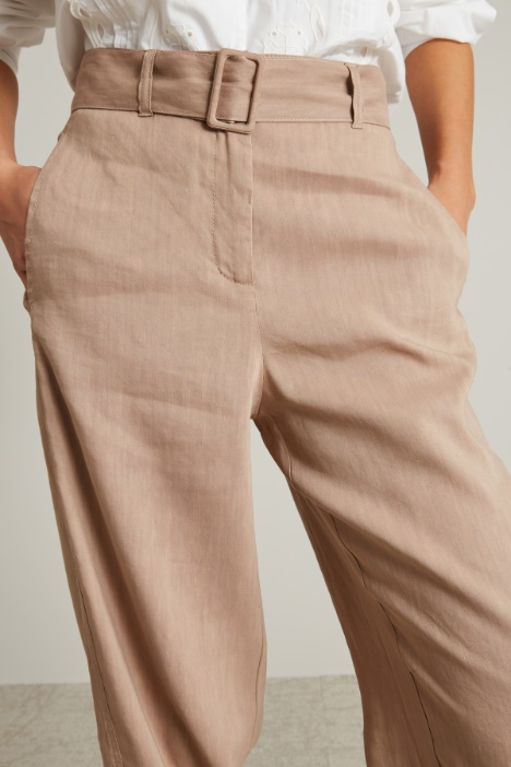 Pantaloni in tela di lino
