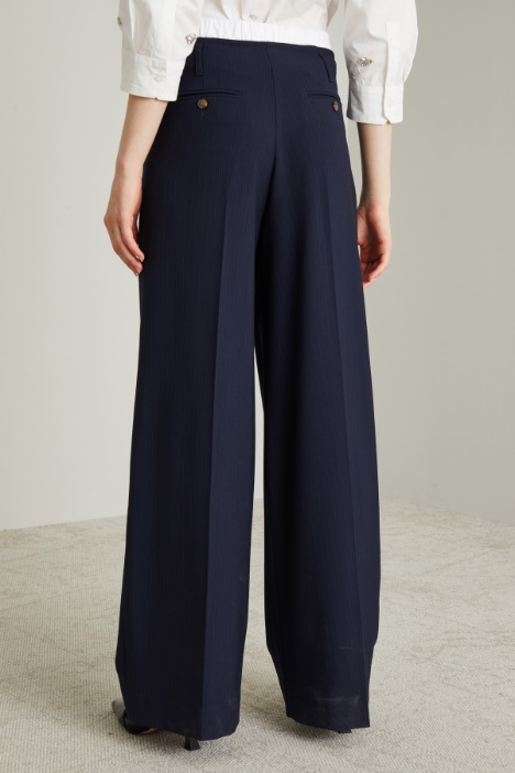 Pantaloni con cintone in popeline