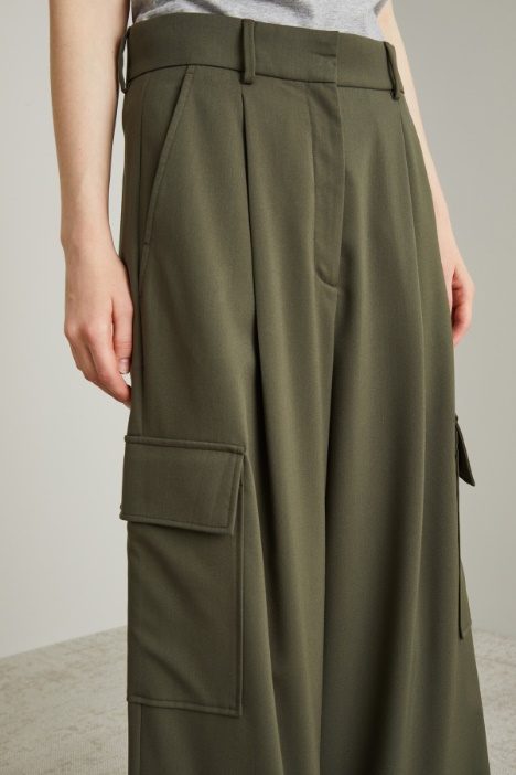 Pantaloni cargo in levantina