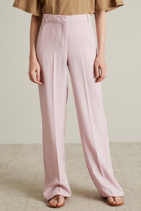 Pantaloni palazzo effetto stuoia