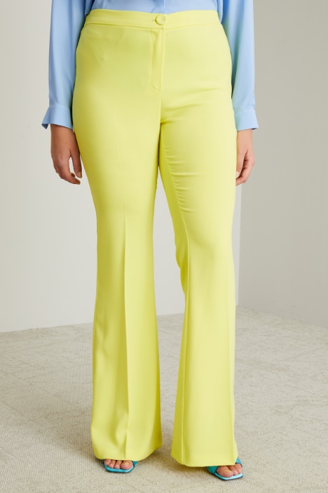 Pantaloni flare in cady