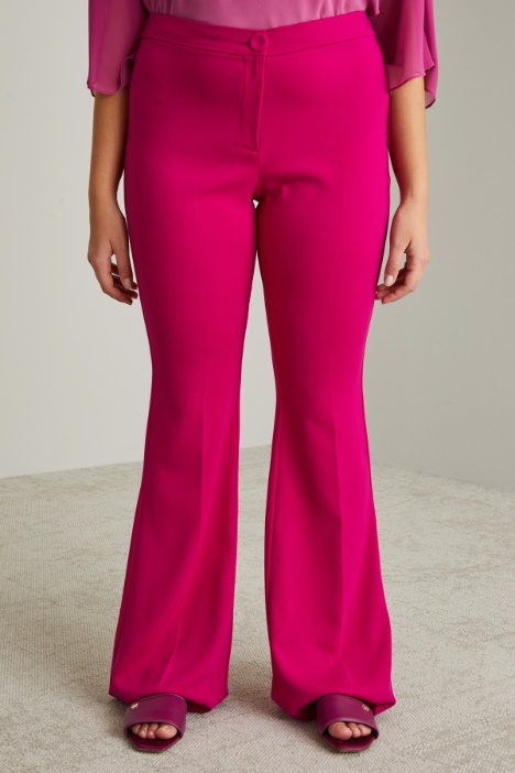 Pantaloni flare in cady