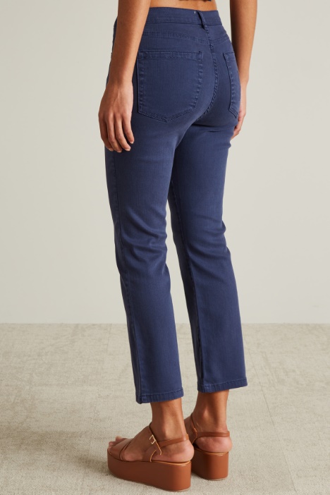 Pantaloni flare in drill