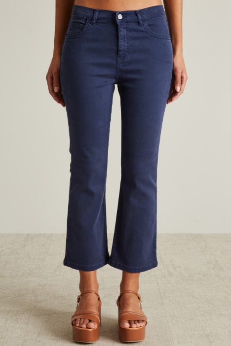 Pantaloni flare in drill