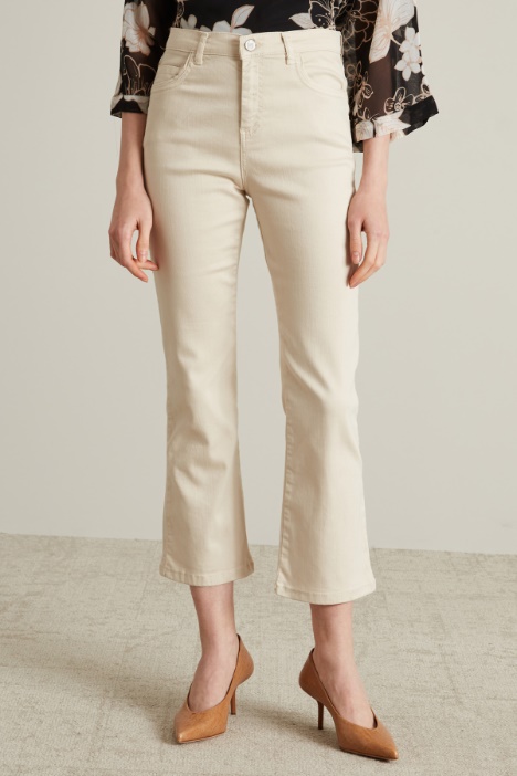 Pantaloni flare in drill