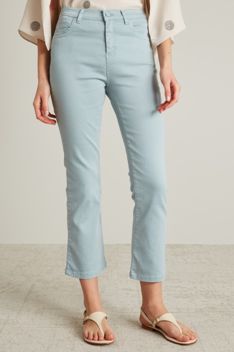 Pantaloni flare in drill