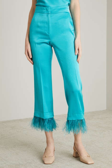 Pantaloni con piume