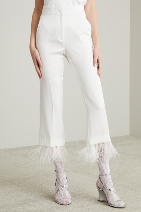 Pantaloni con piume