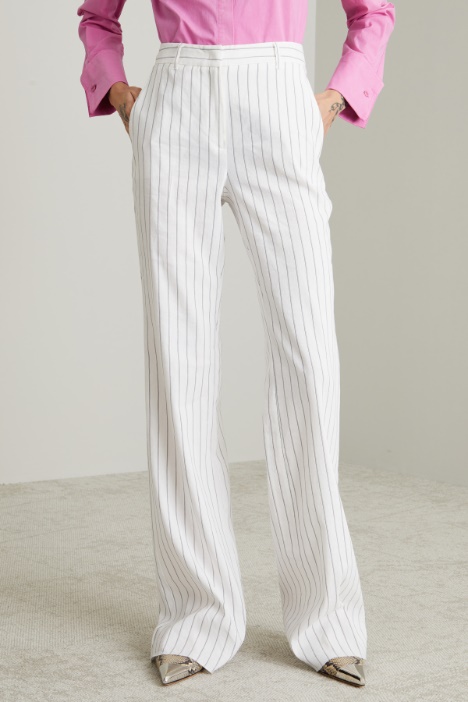 Pantaloni a zampa gessati