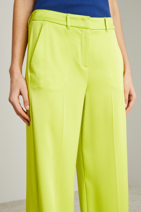 Pantaloni palazzo in enver satin