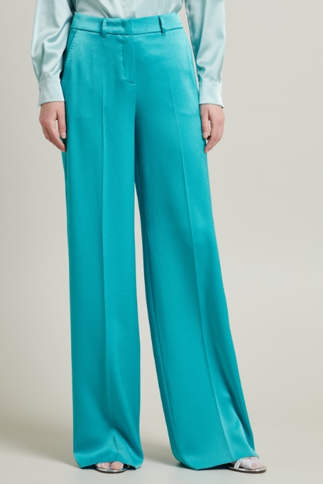 Pantaloni palazzo in enver satin