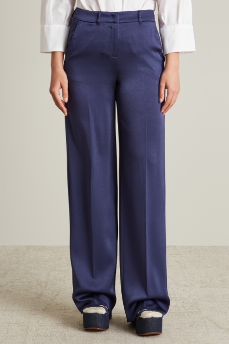 Pantaloni palazzo in enver satin