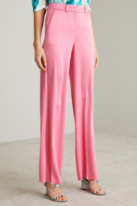 Pantaloni palazzo in enver satin
