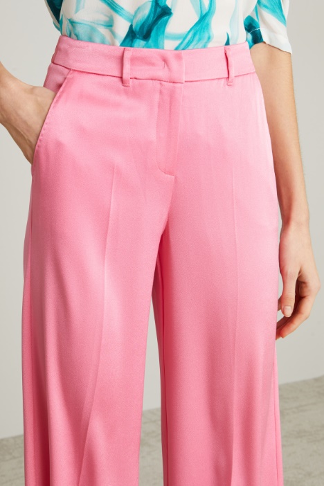 Pantaloni palazzo in enver satin