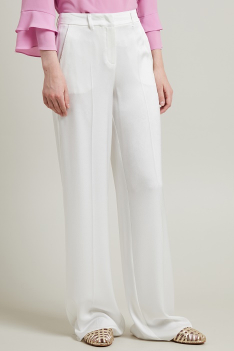 Pantaloni palazzo in enver satin