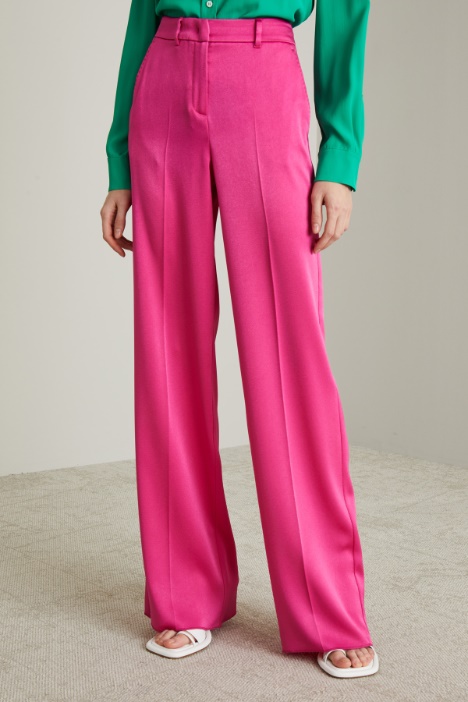 Pantaloni palazzo in enver satin