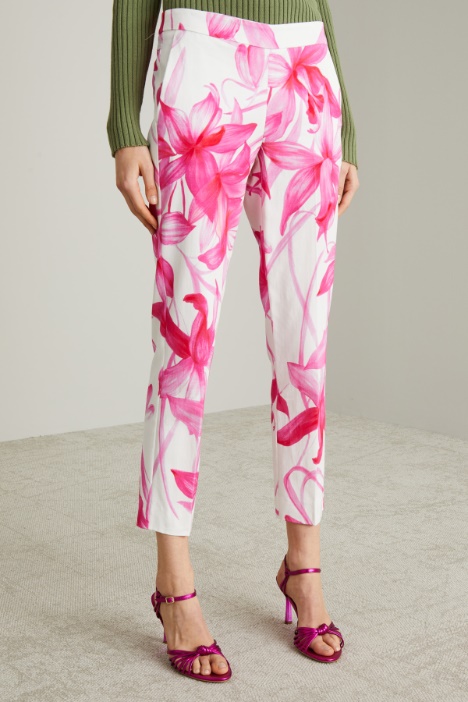 Pantaloni in faille a fantasia