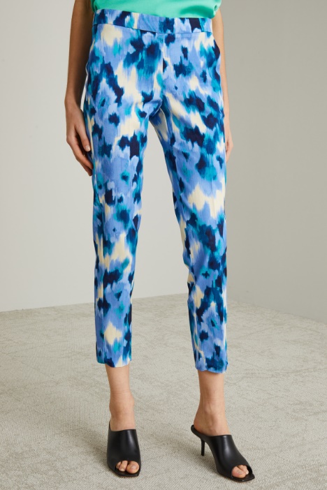 Pantaloni in faille a fantasia