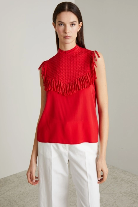 Top with woven detail - Intrend