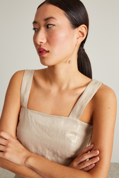 Top cropped in lino laminato