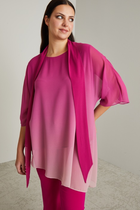 Blusa asimmetrica in georgette