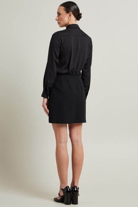 Vestido crepé y cady