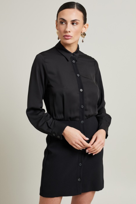 Vestido crepé y cady