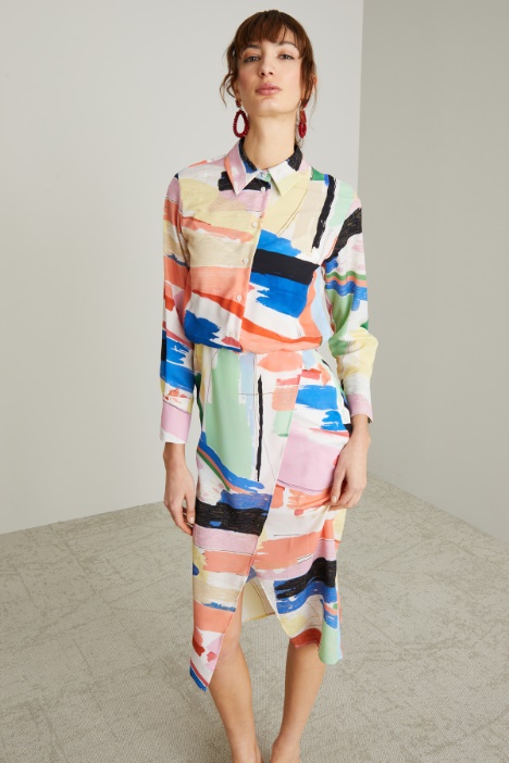 Abito in crépe a fantasia