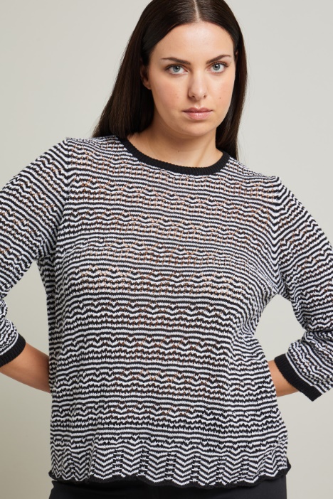 Maglia traforata in misto cotone