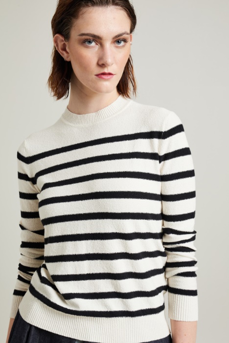 Maglia a righe effetto spugna