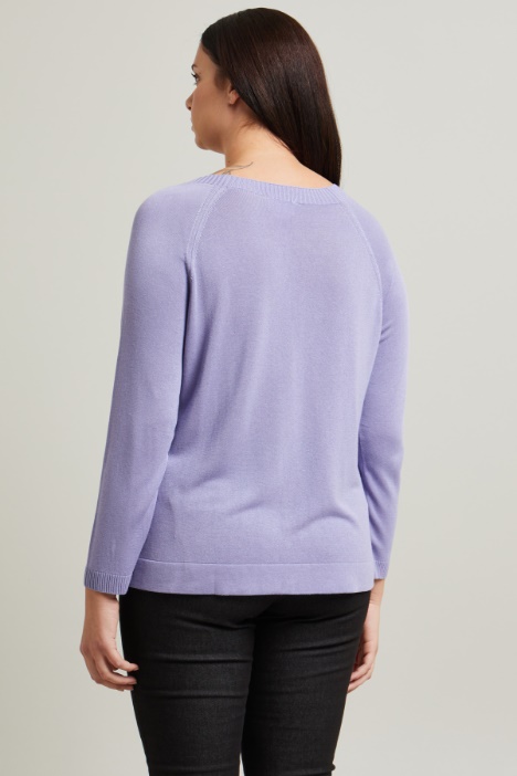 Maglia girocollo in viscosa crépe Intrend - 2