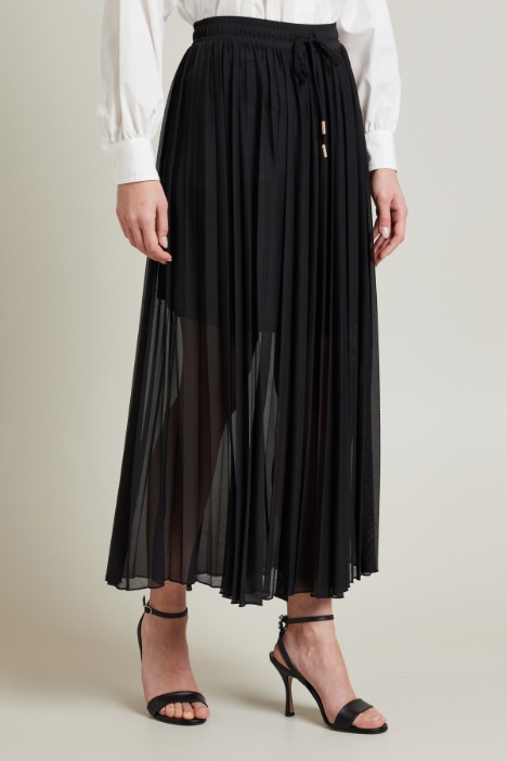 Gonna plissè in jersey tulle
