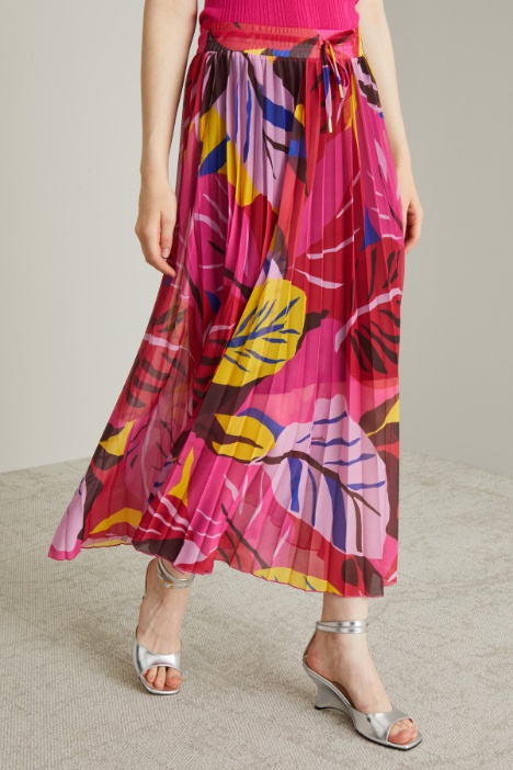 Gonna plissè in jersey tulle