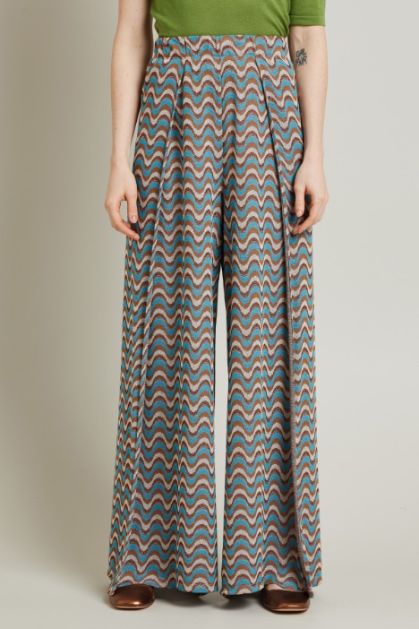 Pantaloni jacquard con aperture