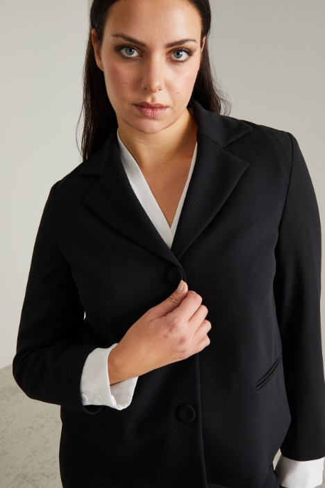 Blazer boxy in jersey compatto