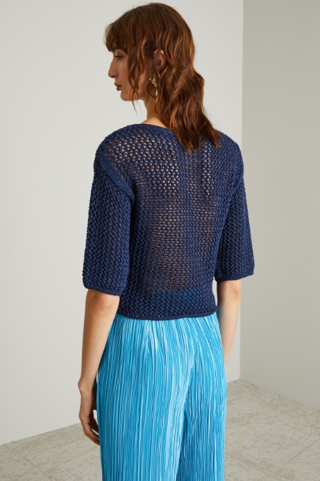 Maglia cropped a rete