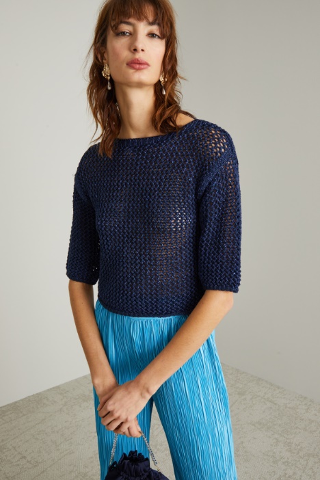 Maglia cropped a rete